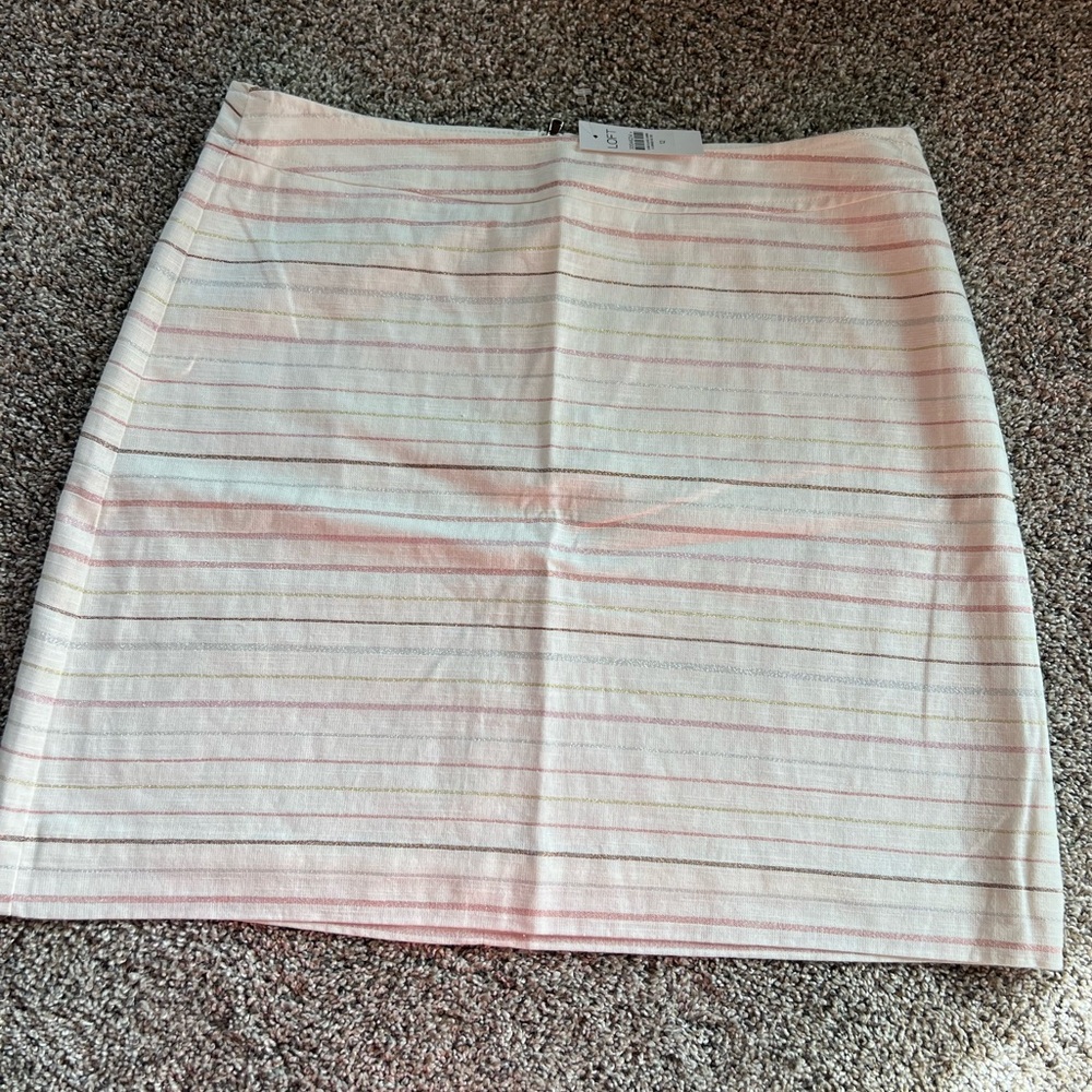 NWT Loft linen striped skirt.